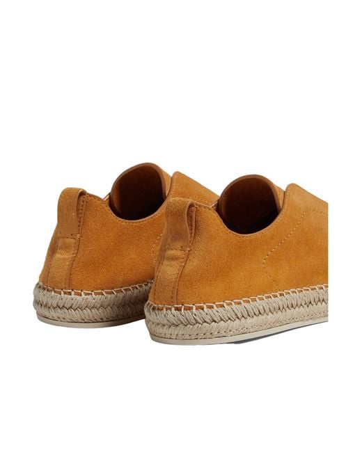 Zegna Brown Triple Stitch Espadrilles for men