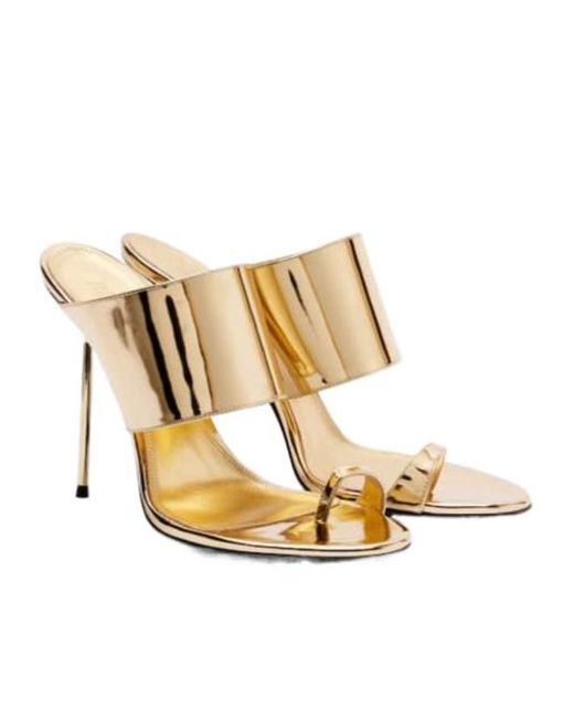 Paris Texas Metallic Lidia 105 Patent Leather Mules