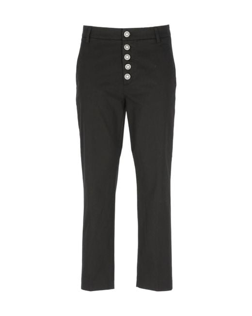Dondup Black Cropped Tailored Trousers