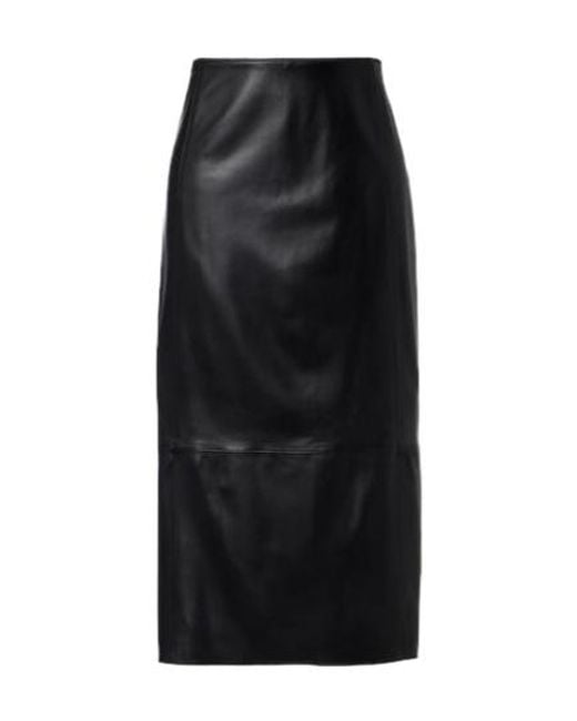 Vince Black Leather Pencil Skirt