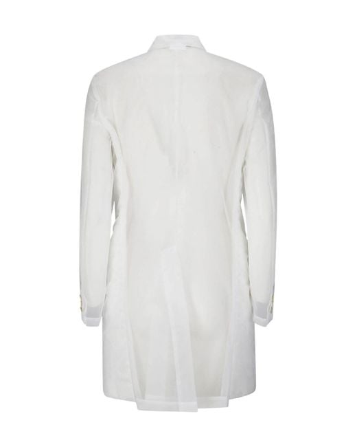 Comme des Garçons White Long Sleeve Coat