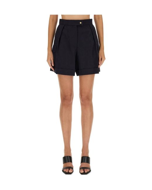 McQueen Blue Turn-Up Cargo Shorts