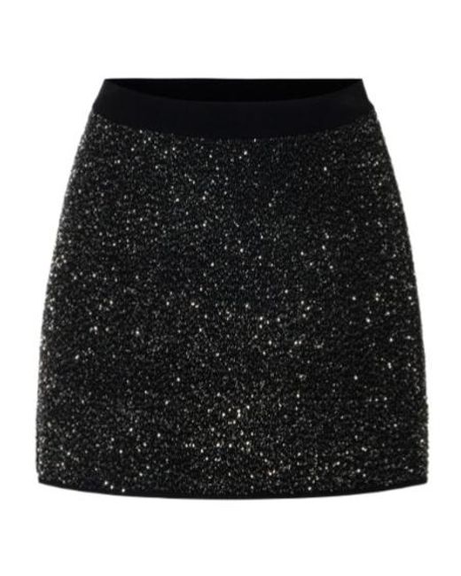 Elisabetta Franchi Black Knit Sequin Skirt