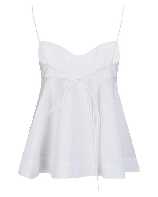Rohe White Bustier Peplum Top