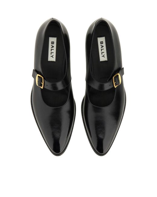 Bally Black Gerwin Buckled Flat Pumps