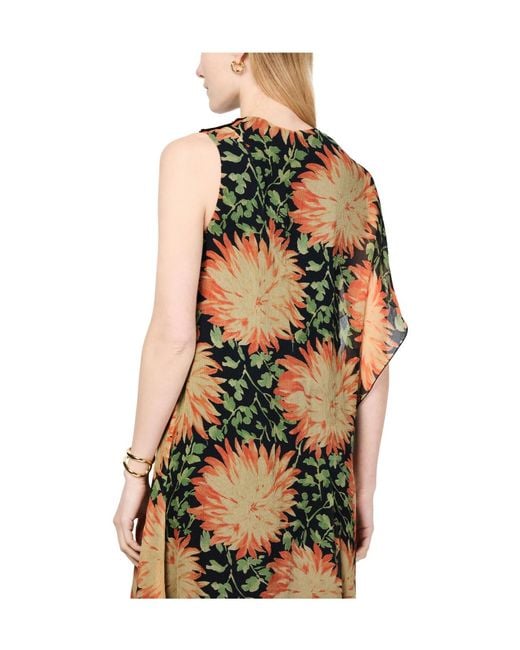 Loewe Metallic Floral Print Flowing Dress