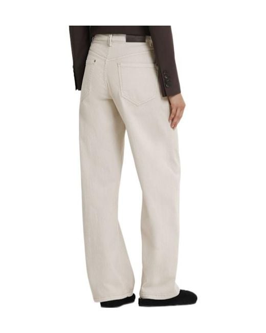 Brunello Cucinelli White Denim Wide Leg Jeans