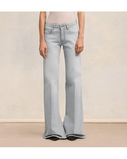 AMI Gray Ami Slitted Flared Jeans