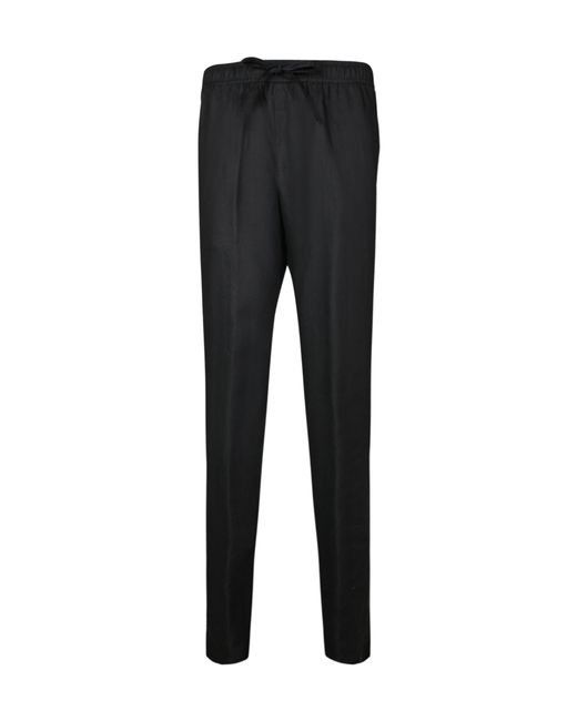 Dolce & Gabbana Black Elastic Drawstring Waist Pants for men