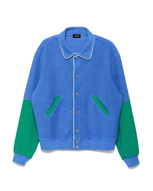 we11done Blue Lapel Spliced Casual Jacket
