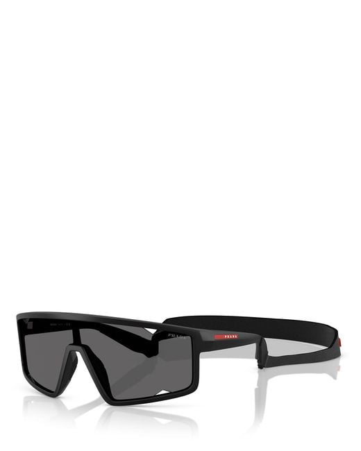 Prada Linea Rossa Black Prada Eyewear Shield Frame Sunglasses for men