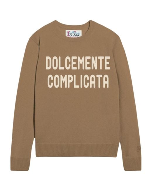 Mc2 Saint Barth Brown Crew Neck Sweater