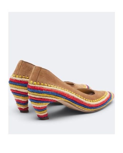 Gabriela Hearst Brown Peggy Suede And Raffia Pumps