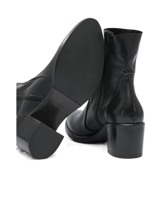 Strategia Black Chunky High-Heeled Ankle Boots