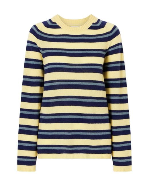 The Elder Statesman Blue Striped Cashmere Sweater