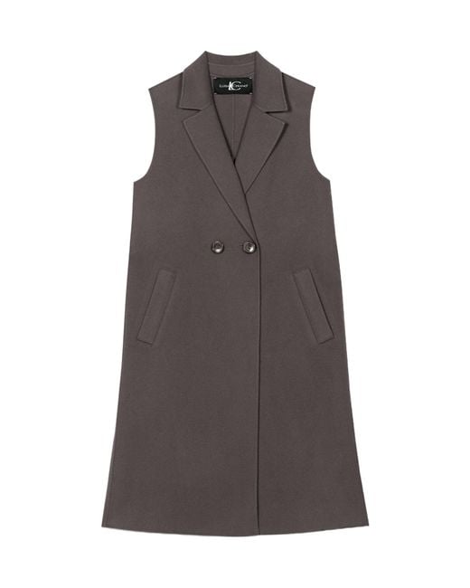 Luisa Cerano Brown Doubleface Long Wool Vest