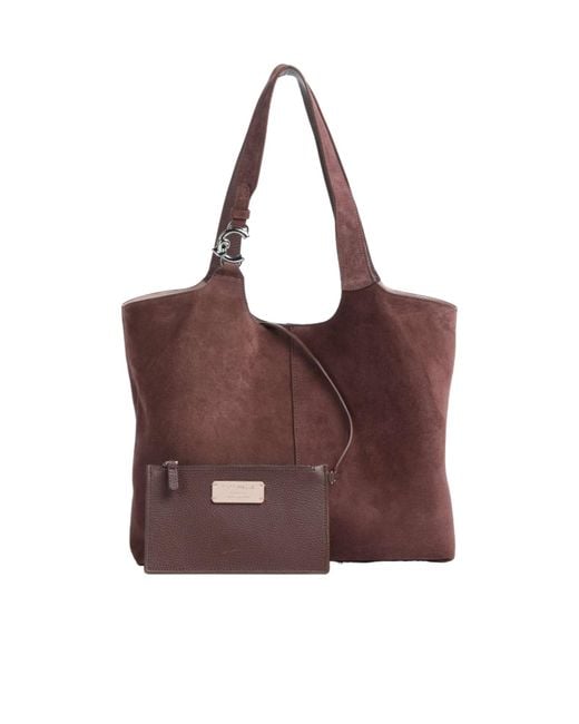 Coccinelle Brown Suede Shoulder Bag