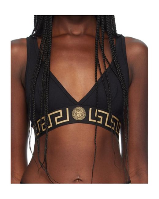Versace Black V-Neck Sports Bra