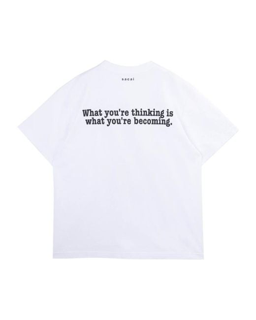 Sacai White Muhammad Ali T-Shirt for men