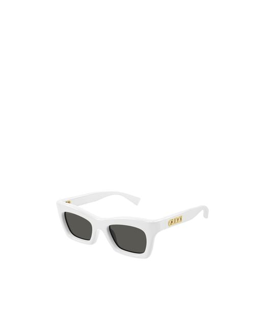 Gucci White Eyewear Rectangular Frame Sunglasses
