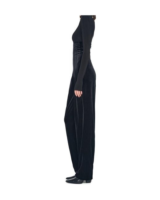 Norma Kamali Black High Waist Tailored Pleat Pant