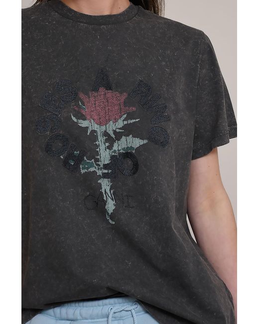 Ganni Black Future Heavy Jersey Oversized T-Shirt