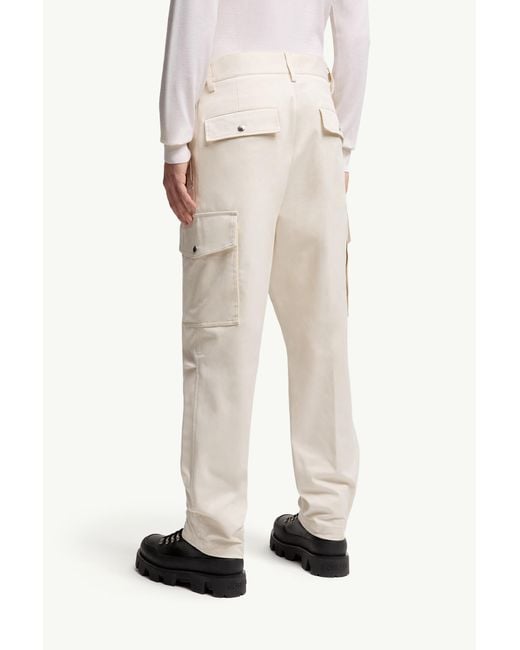 Moncler Natural Gabardine Cargo Trousers for men