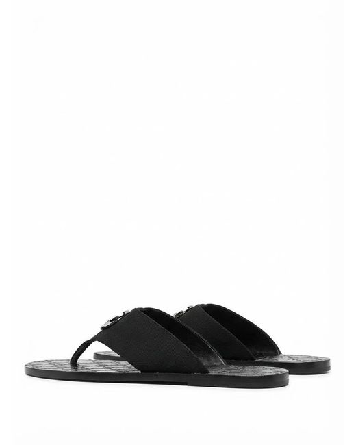 Gucci Black Logo Plaque Embossed Thongs for men