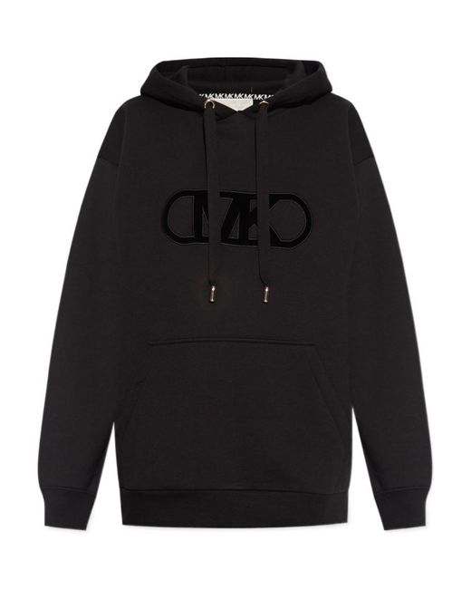 MICHAEL Michael Kors Black Logo Detailed Drawstring Hoodie