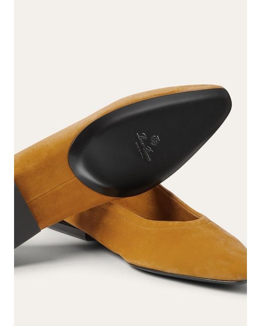 Loro Piana Brown Primula Round Toe Slip-On Flats