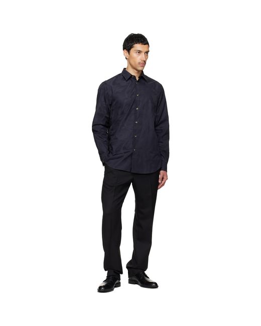 Paul Smith Black Elasticated-Waist Wool Trousers for men