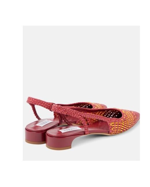 Gabriela Hearst Pink Perro Leather Slingback Flats