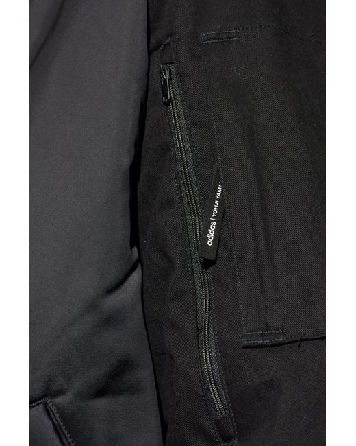 Y-3 Gray Contrast Panel Zip-Up Bomber Jacket for men