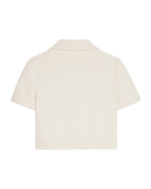 Céline White Cropped Chelsea Jacket With Button