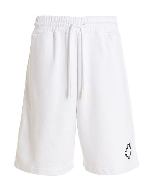 Marcelo Burlon White County Of Milan Tempera Cross Basket Shorts for men