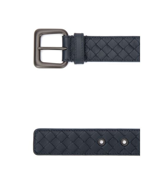 Bottega Veneta Blue Intrecciato Weave Belt for men