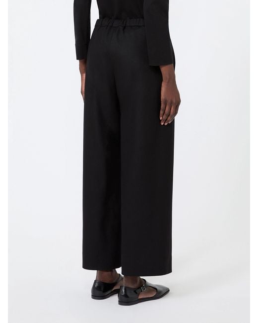 Max Mara Black Drawstring Wide-Leg Trousers