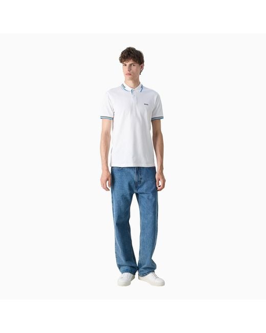 Boss White Boss Logo Printed Short-Sleeved Polo Shirt for men
