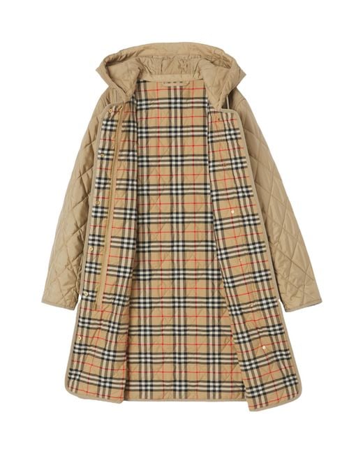 Burberry Natural Diamond Quilted Thermoregulated Hooded Coat