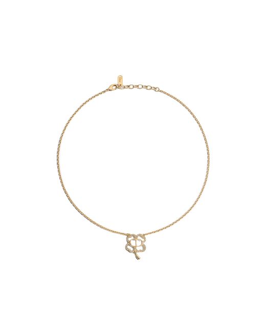 Dior Metallic Cd Shiny Clover Necklace