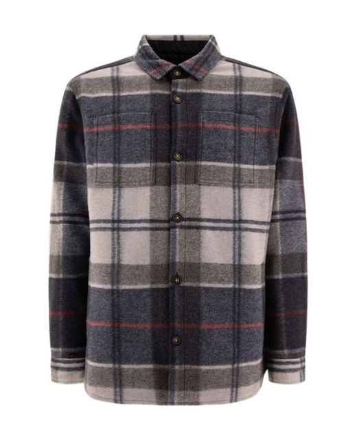 Barbour Black Checked Long-Sleeved Overshirt for men