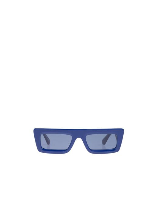 Off-White c/o Virgil Abloh Blue Rectangular Frame Sunglasses for men