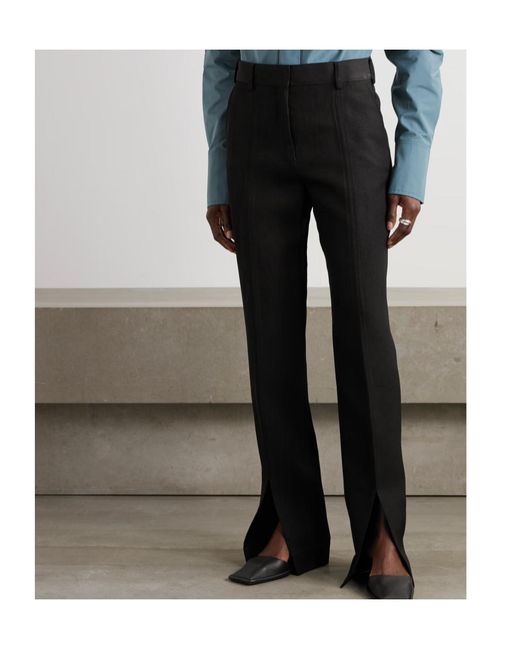Jil Sander Black Woven Straight-Leg Pants