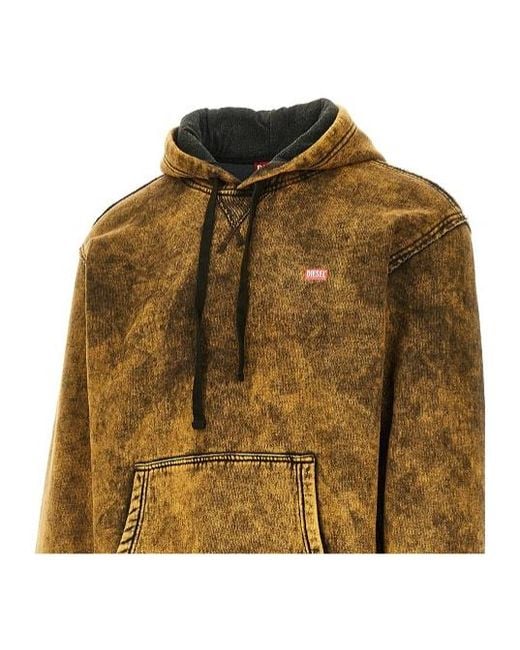 DIESEL Green Hooded Sweatshirt for men