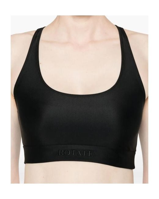 ROTATE BIRGER CHRISTENSEN Black Stretch Racer Back Bra