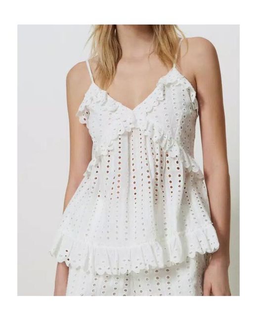 Twinset White Broderie Anglaise Top