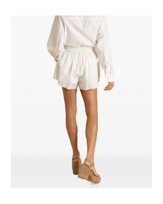 Zimmermann White Drawstring Shorts