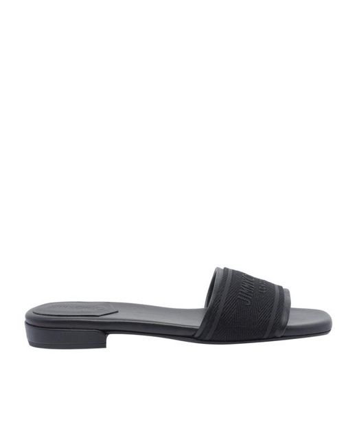 Jimmy Choo Black Joa Flat Sandals