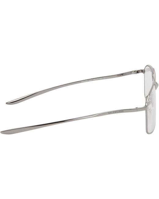 Balenciaga White Eyewear Aviator Frame Sunglasses for men