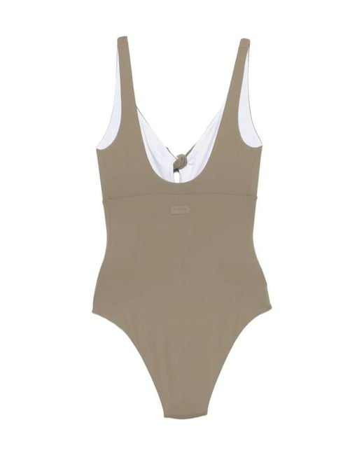 Fisico Brown Bow-Detail One-Piece Swimsuit